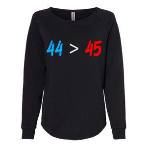 44 > 45 Red White Blue 44th President is Greater Than 45 Womens California Wash Sweatshirt