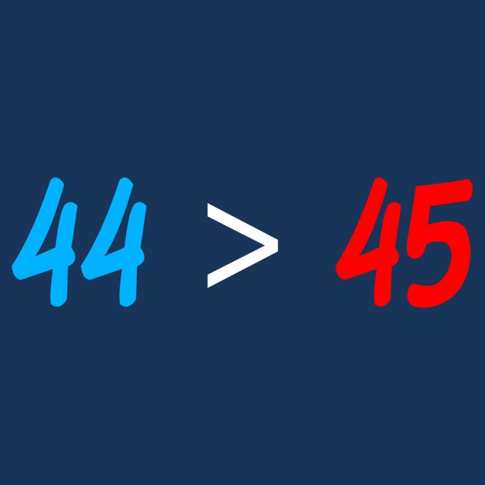 44 > 45 Red White Blue 44th President is Greater Than 45 Cool Comfort Performance Bucket Hat