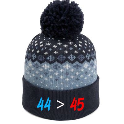 44 > 45 Red White Blue 44th President is Greater Than 45 The Baniff Cuffed Pom Beanie