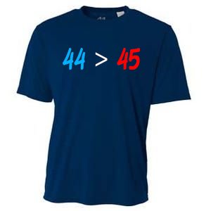 44 > 45 Red White Blue 44th President is Greater Than 45 Cooling Performance Crew T-Shirt