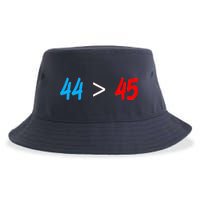 44 > 45 Red White Blue 44th President is Greater Than 45 Sustainable Bucket Hat