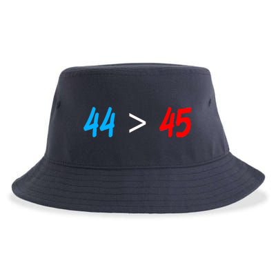 44 > 45 Red White Blue 44th President is Greater Than 45 Sustainable Bucket Hat