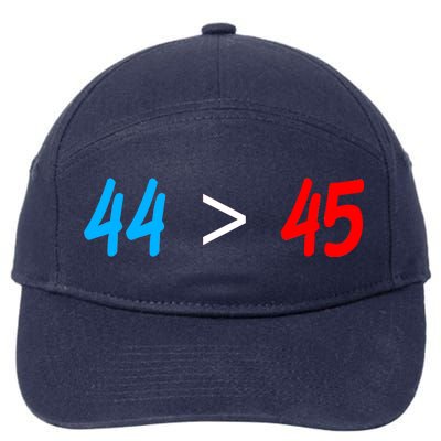 44 > 45 Red White Blue 44th President is Greater Than 45 7-Panel Snapback Hat