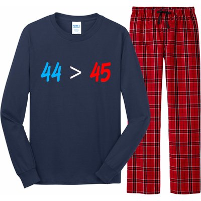 44 > 45 Red White Blue 44th President is Greater Than 45 Long Sleeve Pajama Set