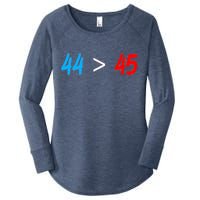 44 > 45 Red White Blue 44th President is Greater Than 45 Women's Perfect Tri Tunic Long Sleeve Shirt