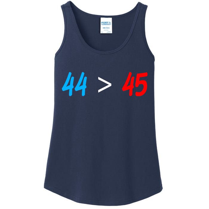 44 > 45 Red White Blue 44th President is Greater Than 45 Ladies Essential Tank