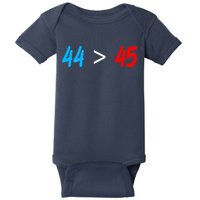 44 > 45 Red White Blue 44th President is Greater Than 45 Baby Bodysuit