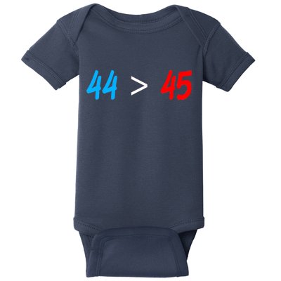 44 > 45 Red White Blue 44th President is Greater Than 45 Baby Bodysuit