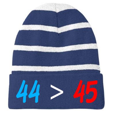 44 > 45 Red White Blue 44th President is Greater Than 45 Striped Beanie with Solid Band