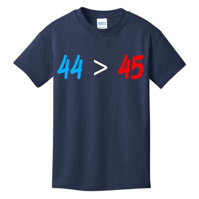 44 > 45 Red White Blue 44th President is Greater Than 45 Kids T-Shirt