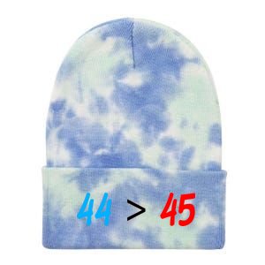 44 > 45 Red White Blue 44th President is Greater Than 45 Tie Dye 12in Knit Beanie