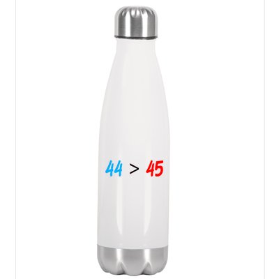 44 > 45 Red White Blue 44th President is Greater Than 45 Stainless Steel Insulated Water Bottle