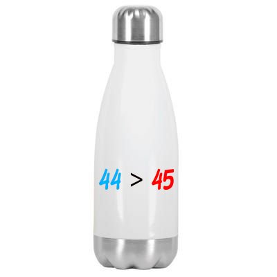 44 > 45 Red White Blue 44th President is Greater Than 45 Stainless Steel Insulated Water Bottle