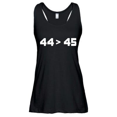 44 > 45 The 44th President is Greater Than 45th Ladies Essential Flowy Tank