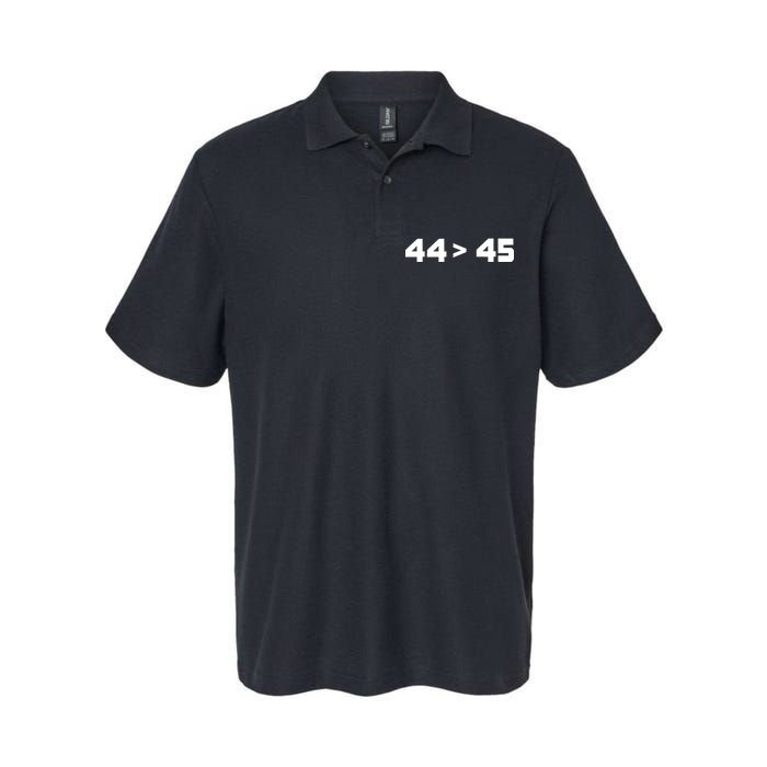 44 > 45 The 44th President is Greater Than 45th Softstyle Adult Sport Polo