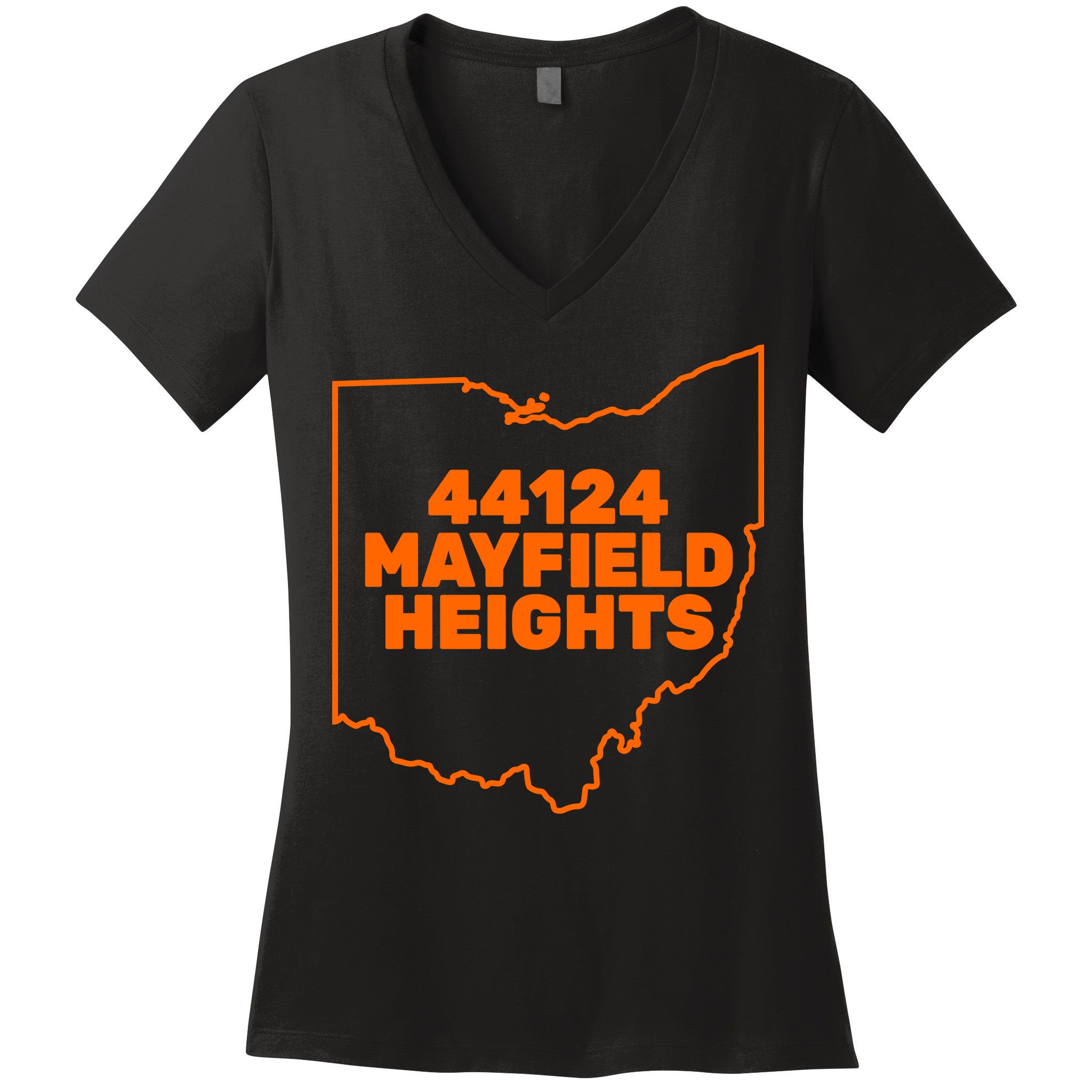 44124 Mayfield Heights Cleveland Ohio Women's V-Neck T-Shirt