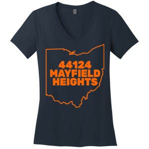 44124 Mayfield Heights Cleveland Ohio Women's V-Neck T-Shirt