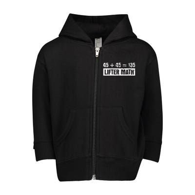 45 45 135 Lifter Math Powerlifting Toddler Zip Fleece Hoodie