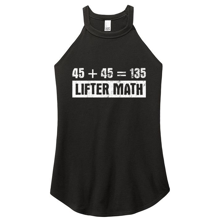 45 45 135 Lifter Math Powerlifting Women's Perfect Tri Rocker Tank