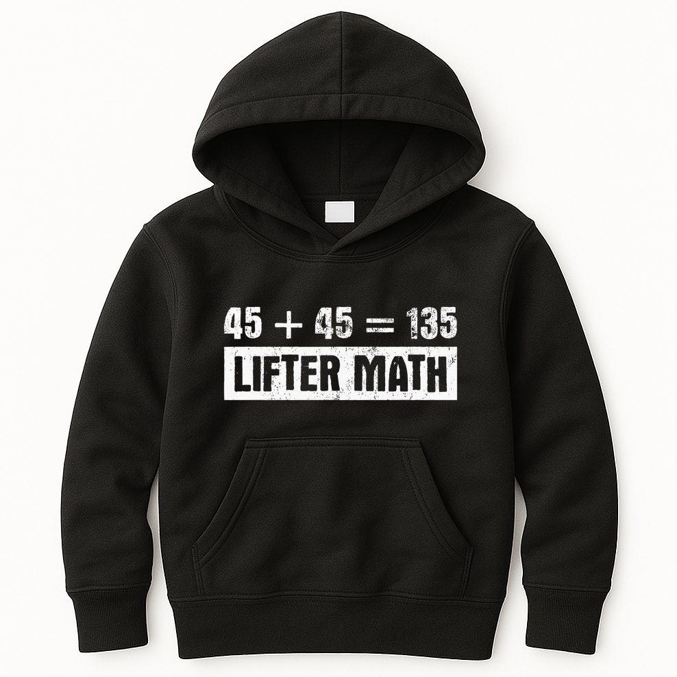45 45 135 Lifter Math Powerlifting Kids Hoodie