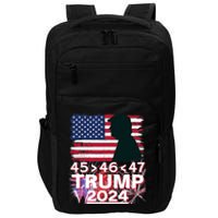 45 46 47 Trump 2024 Vintage American Flag Fireworks Impact Tech Backpack