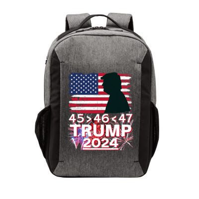 45 46 47 Trump 2024 Vintage American Flag Fireworks Vector Backpack