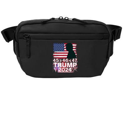 45 46 47 Trump 2024 Vintage American Flag Fireworks Crossbody Pack