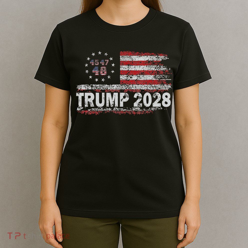 45 47 48 Donald Trump 2028 American Flag Election Vintage T-Shirt