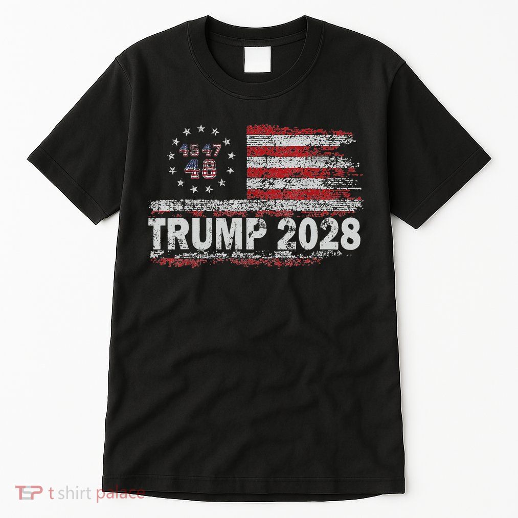 45 47 48 Donald Trump 2028 American Flag Election Vintage Tall T-Shirt