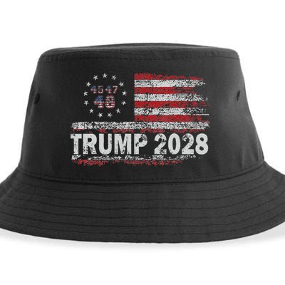 45 47 48 Donald Trump 2028 American Flag Election Vintage Sustainable Bucket Hat