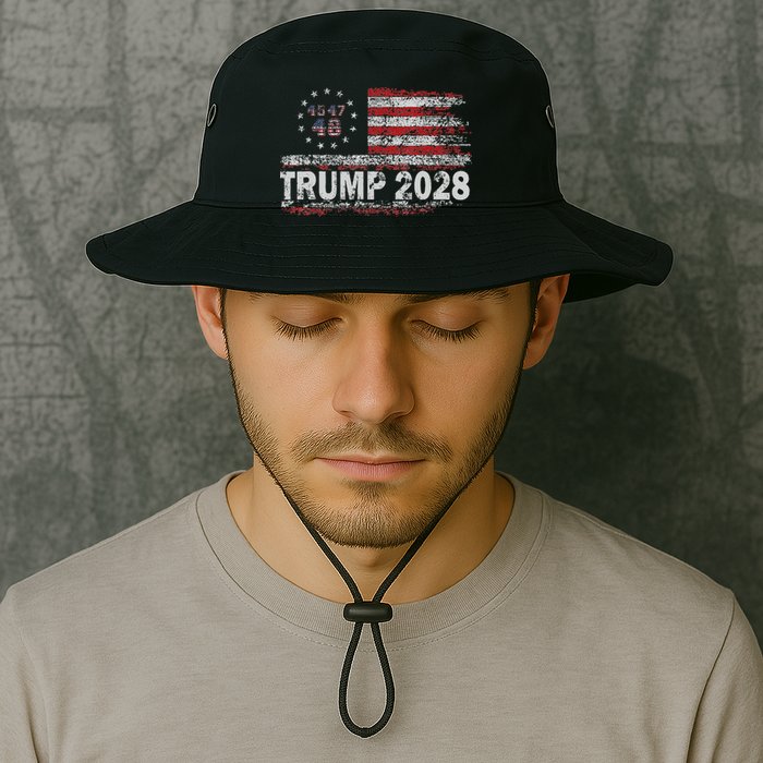 45 47 48 Donald Trump 2028 American Flag Election Vintage Bucket Hat