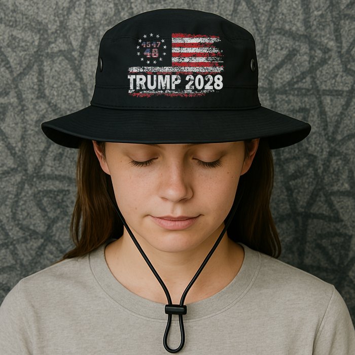45 47 48 Donald Trump 2028 American Flag Election Vintage Bucket Hat