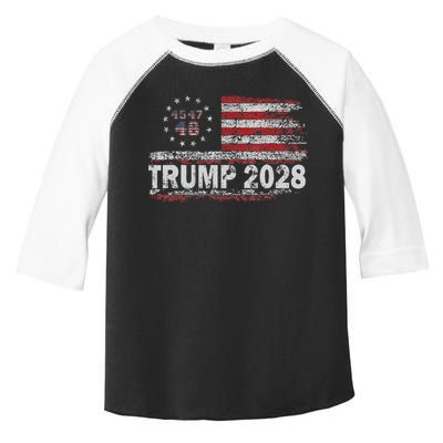 45 47 48 Donald Trump 2028 American Flag Election Vintage Toddler Fine Jersey T-Shirt