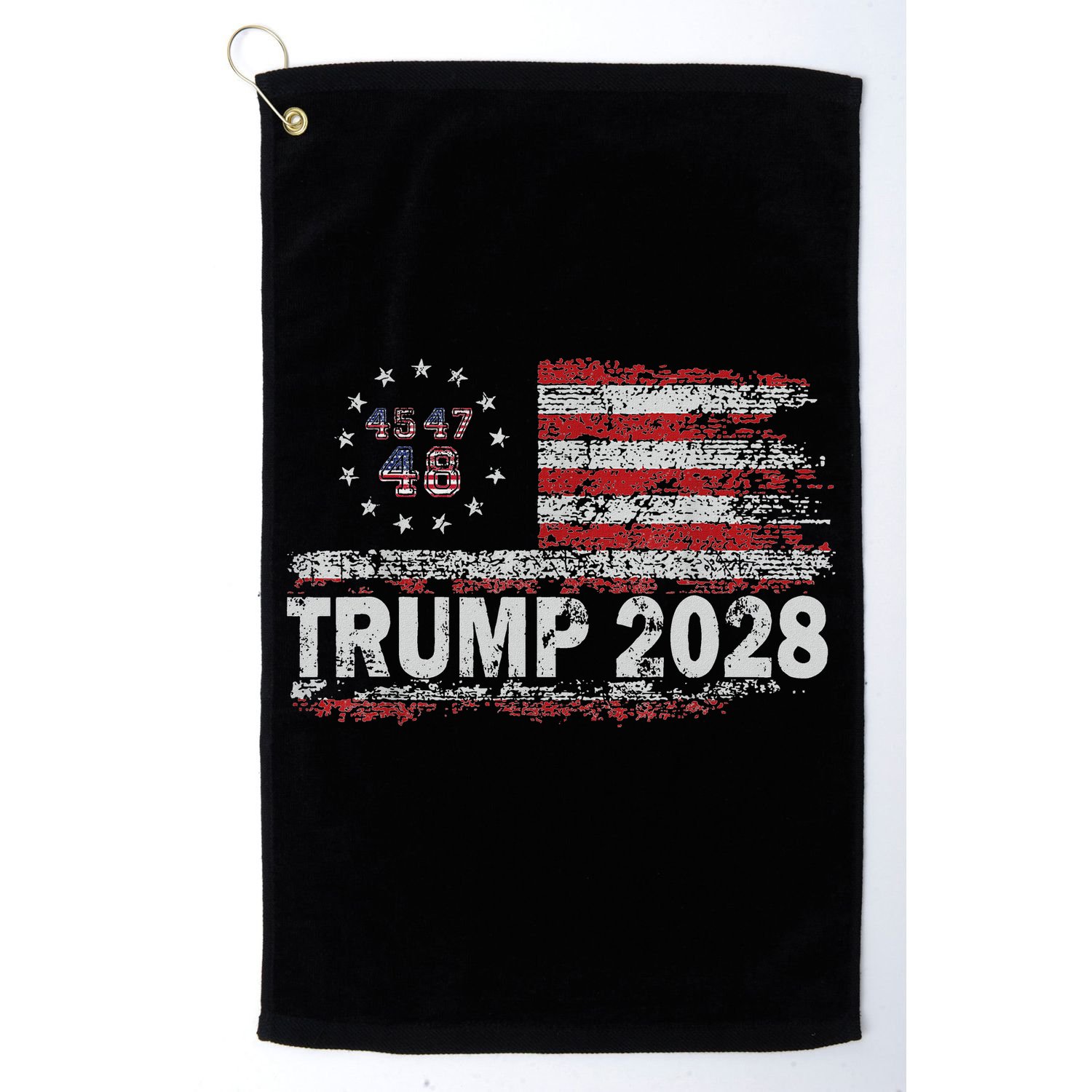 45 47 48 Donald Trump 2028 American Flag Election Vintage Golf Towel