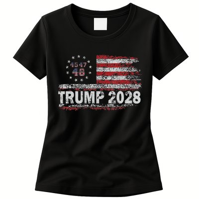 45 47 48 Donald Trump 2028 American Flag Election Vintage Womens T-Shirt