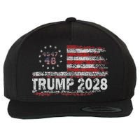 45 47 48 Donald Trump 2028 American Flag Election Vintage Wool Snapback Cap