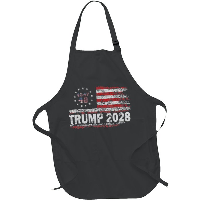45 47 48 Donald Trump 2028 American Flag Election Vintage Apron