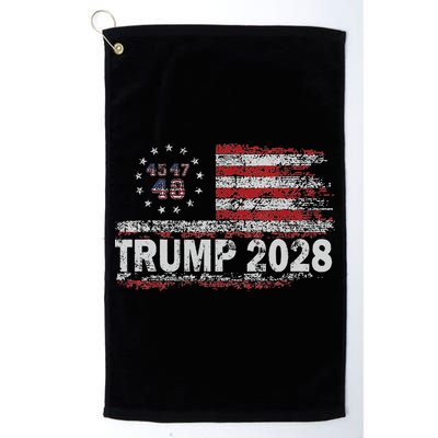 45 47 48 Donald Trump 2028 American Flag Election Vintage Golf Towel