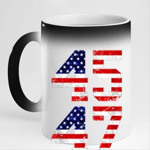 45 47 45th 47th President Trump 2024 ULTRA MAGA 11oz Black Color Changing Mug