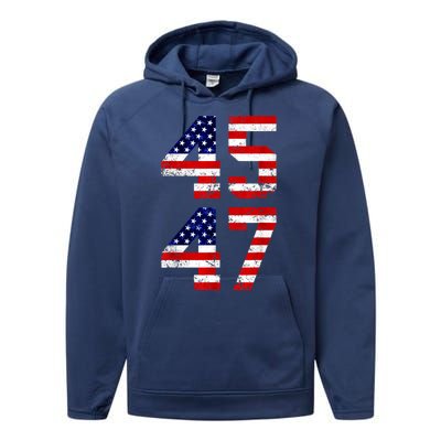 45 47 45th 47th President Trump 2024 ULTRA MAGA Performance Fleece Hoodie