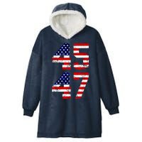 45 47 45th 47th President Trump 2024 ULTRA MAGA Hooded Wearable Blanket