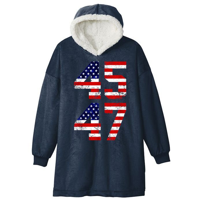 45 47 45th 47th President Trump 2024 ULTRA MAGA Hooded Wearable Blanket