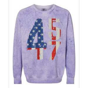 45 47 America Flag Retro Colorblast Crewneck Sweatshirt