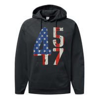 45 47 America Flag Retro Performance Fleece Hoodie