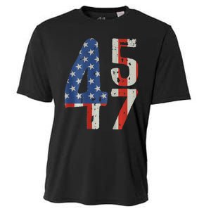 45 47 America Flag Retro Cooling Performance Crew T-Shirt