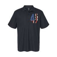 45 47 America Flag Retro Softstyle Adult Sport Polo