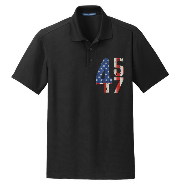 45 47 America Flag Retro Dry Zone Grid Polo