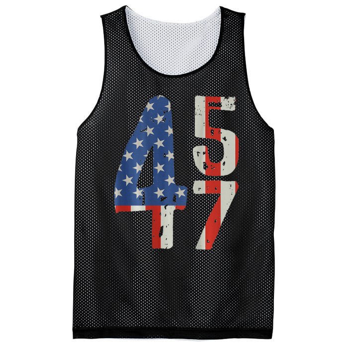 45 47 America Flag Retro Mesh Reversible Basketball Jersey Tank