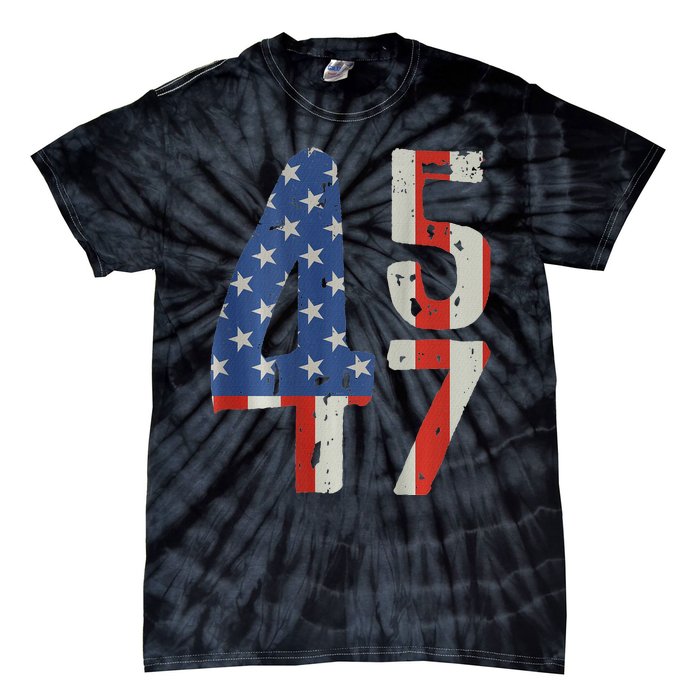 45 47 America Flag Retro Tie-Dye T-Shirt