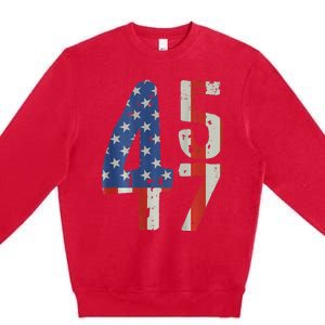 45 47 America Flag Retro Premium Crewneck Sweatshirt